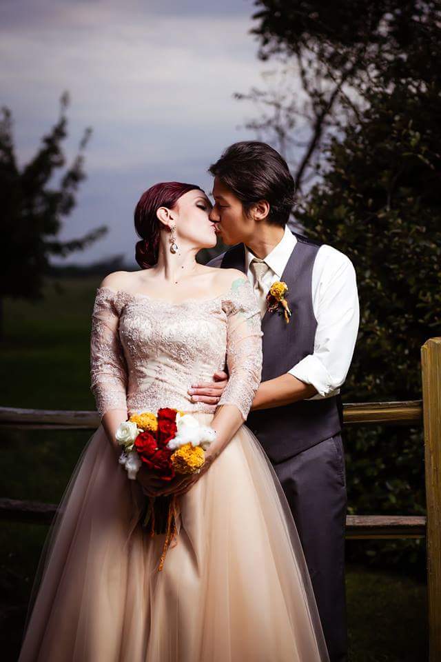 Custom wedding couple portrait by Margo West Bridal Couture, Dallas TX