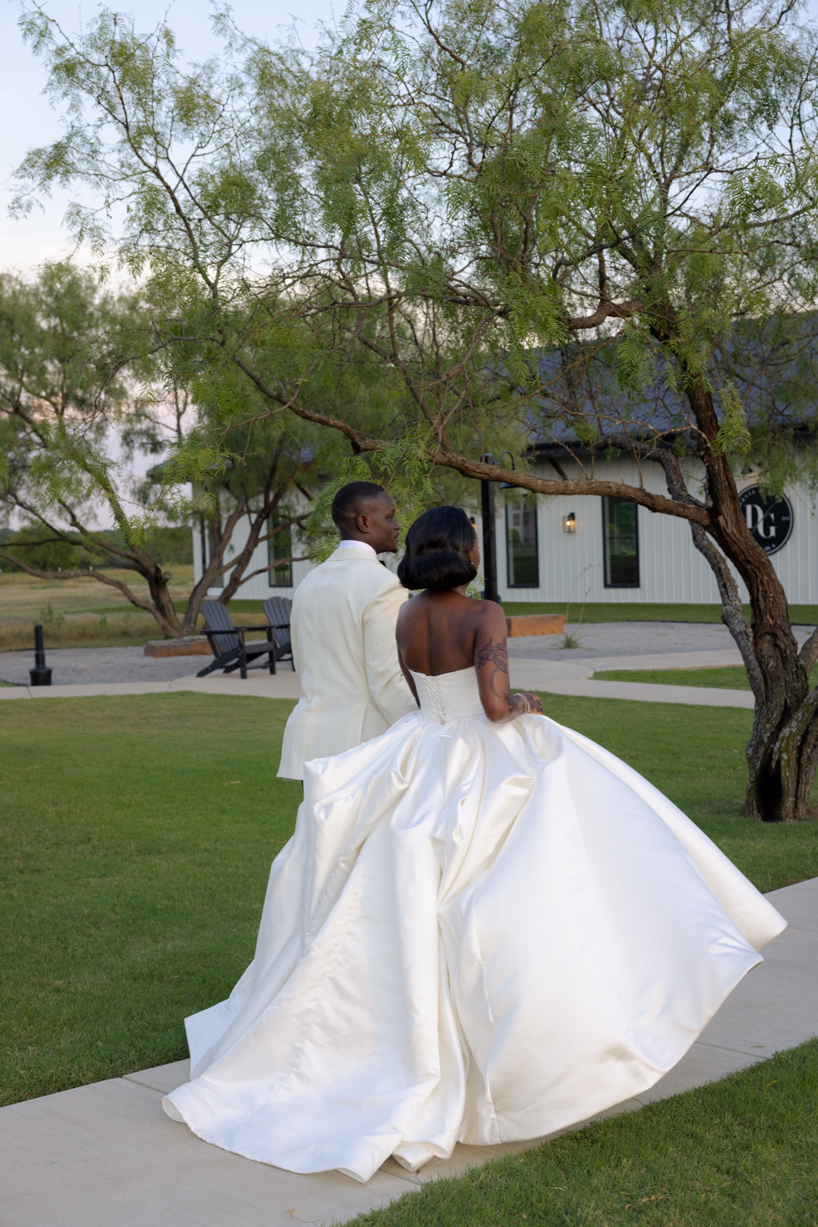 Custom cathedral train added to a wedding gown Margo West Bridal Couture Dallas TX