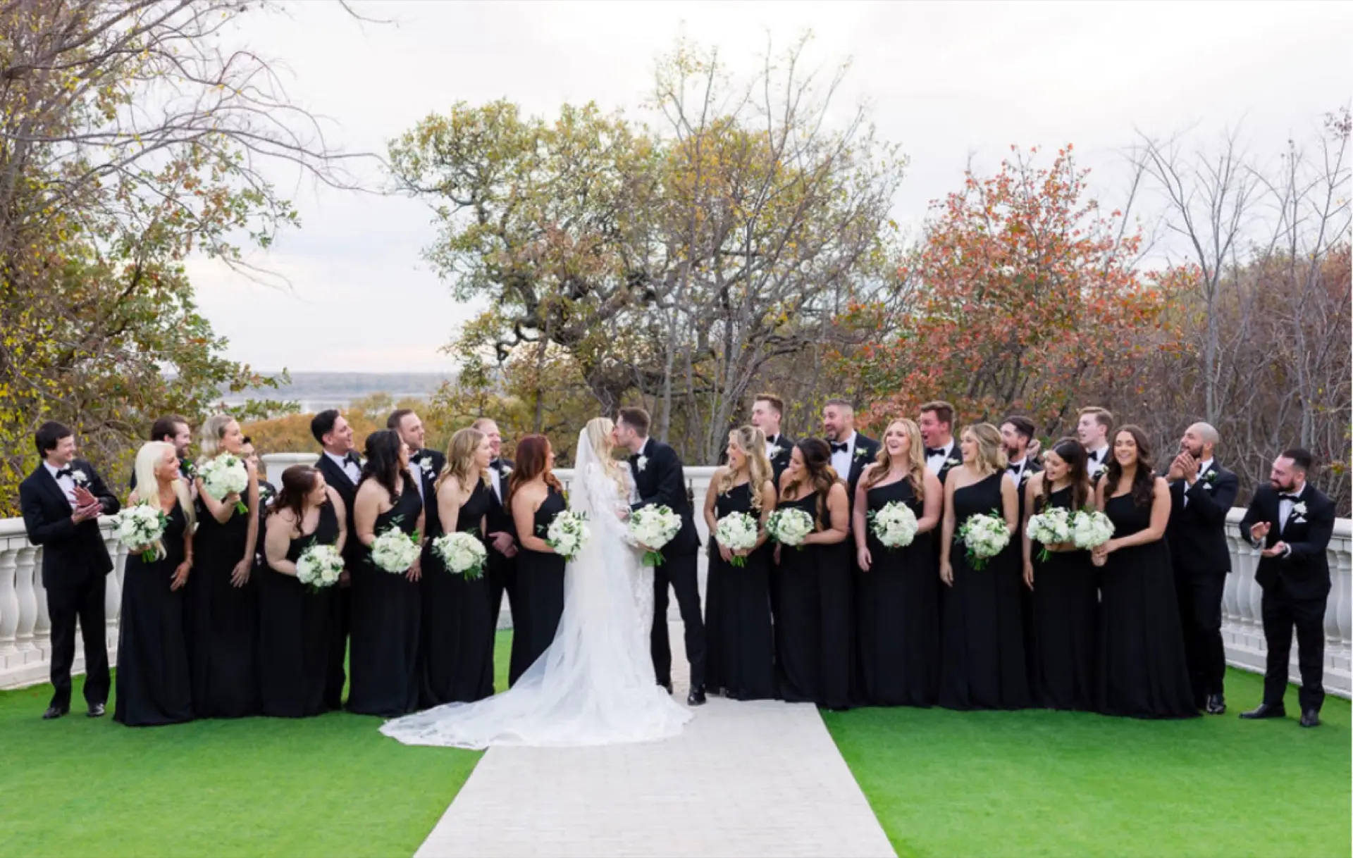 Ariel Schulman and wedding party at her Margo West Bridal Couture wedding, Dallas TX
