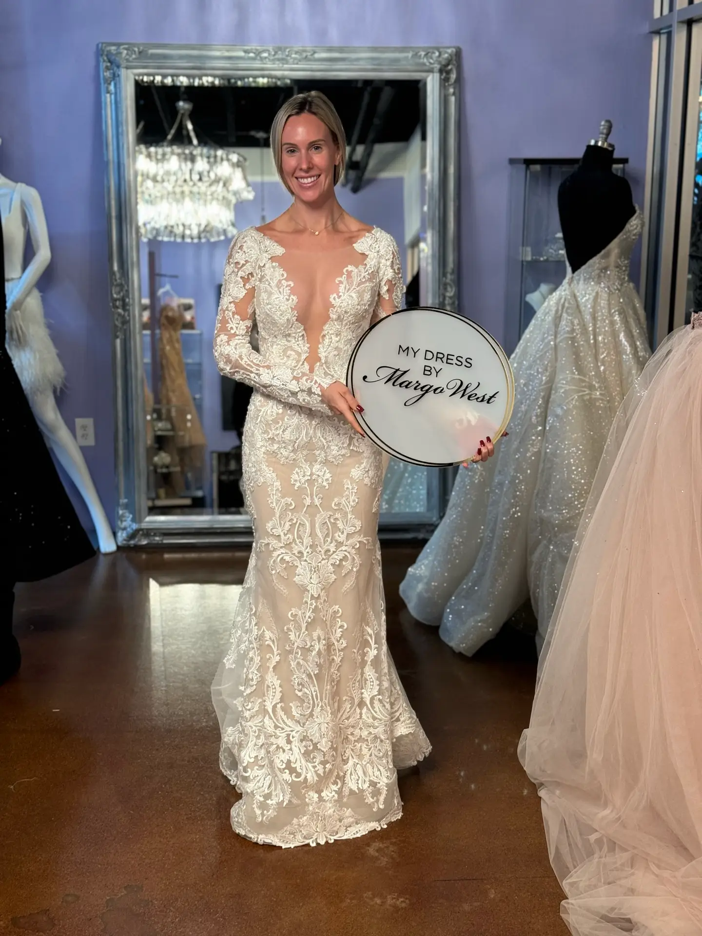 Wedding gown transformation by Margo West Bridal Couture Dallas TX