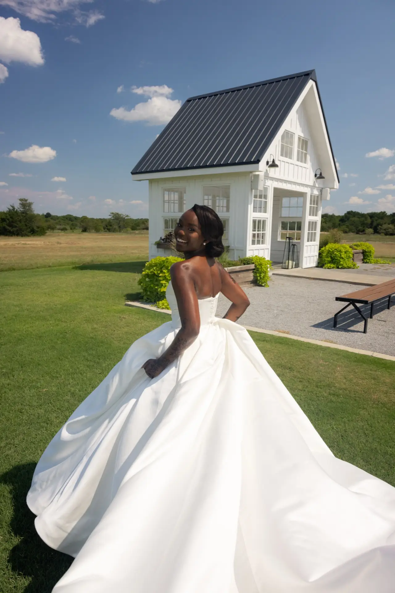 Wedding gown alteration transformation by Margo West Bridal Couture, Dallas TX. Before and after