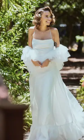 Completed couture wedding gown Margo West Dallas