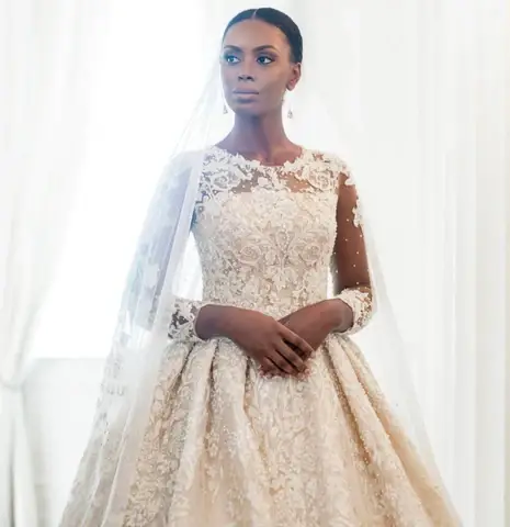 Couture illusion sleeve bridal gown Dallas